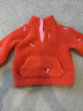Old Navy Red Sherpa Pullover Jacket with Pink Accents